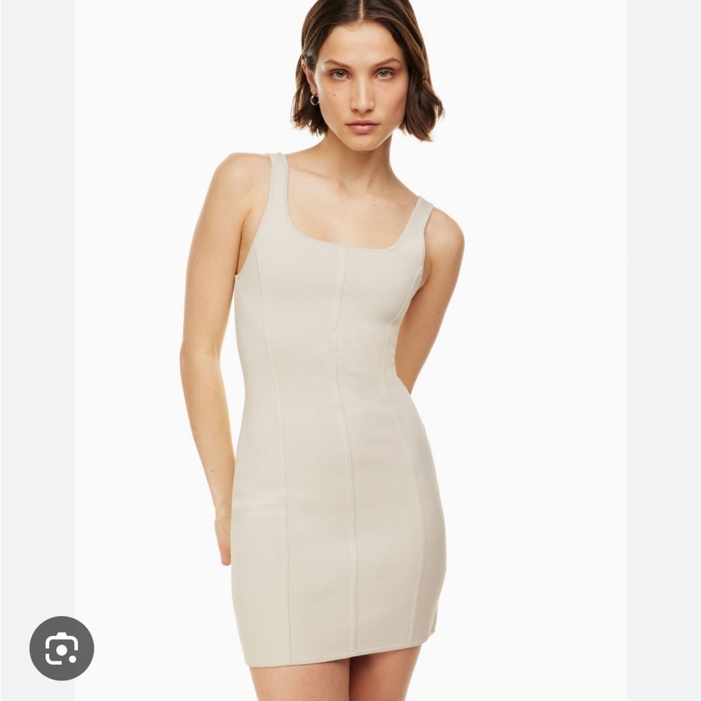 Aritzia Babaton Taupe Sculpt Knit Bustier Bodycon Mini Dress Large